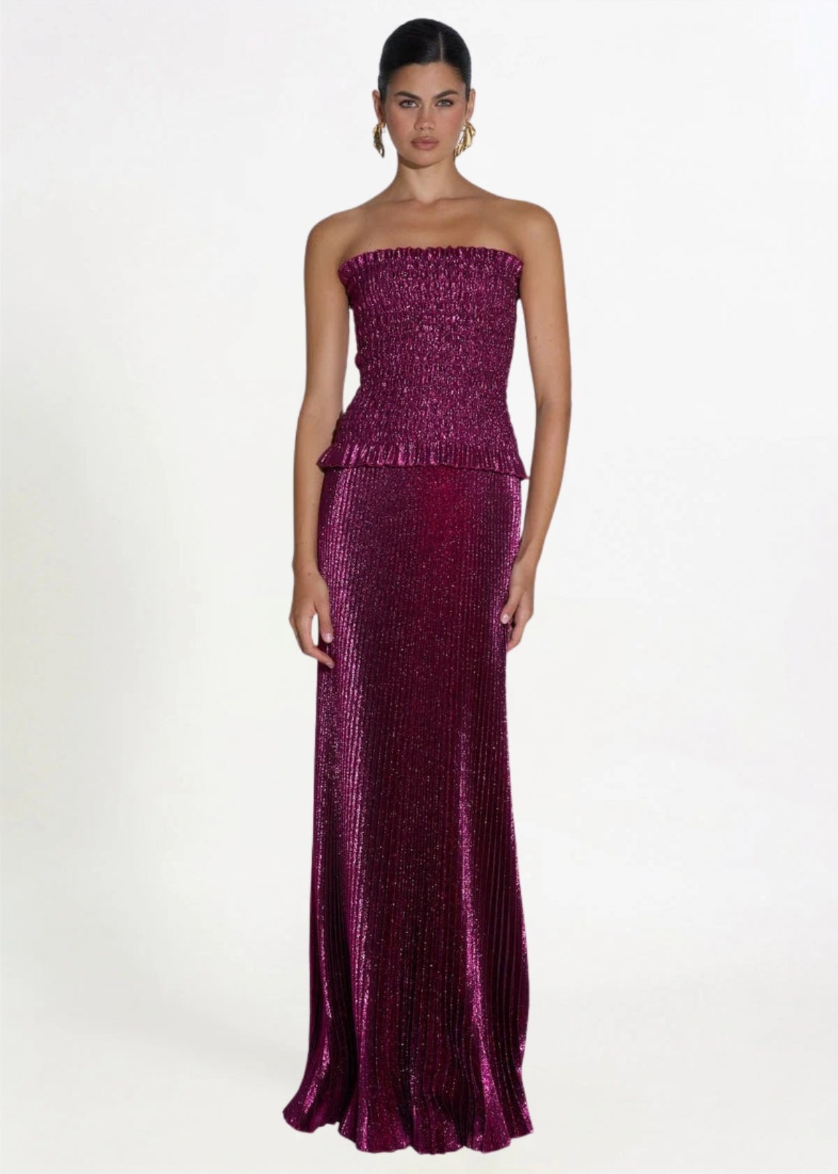 L'idee Maya Gown in Sangria Glitter Hire for Formal event from Dress for a Night