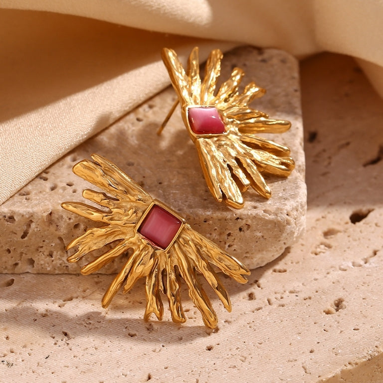 Aztec Earrings | 18K Gold Plated
