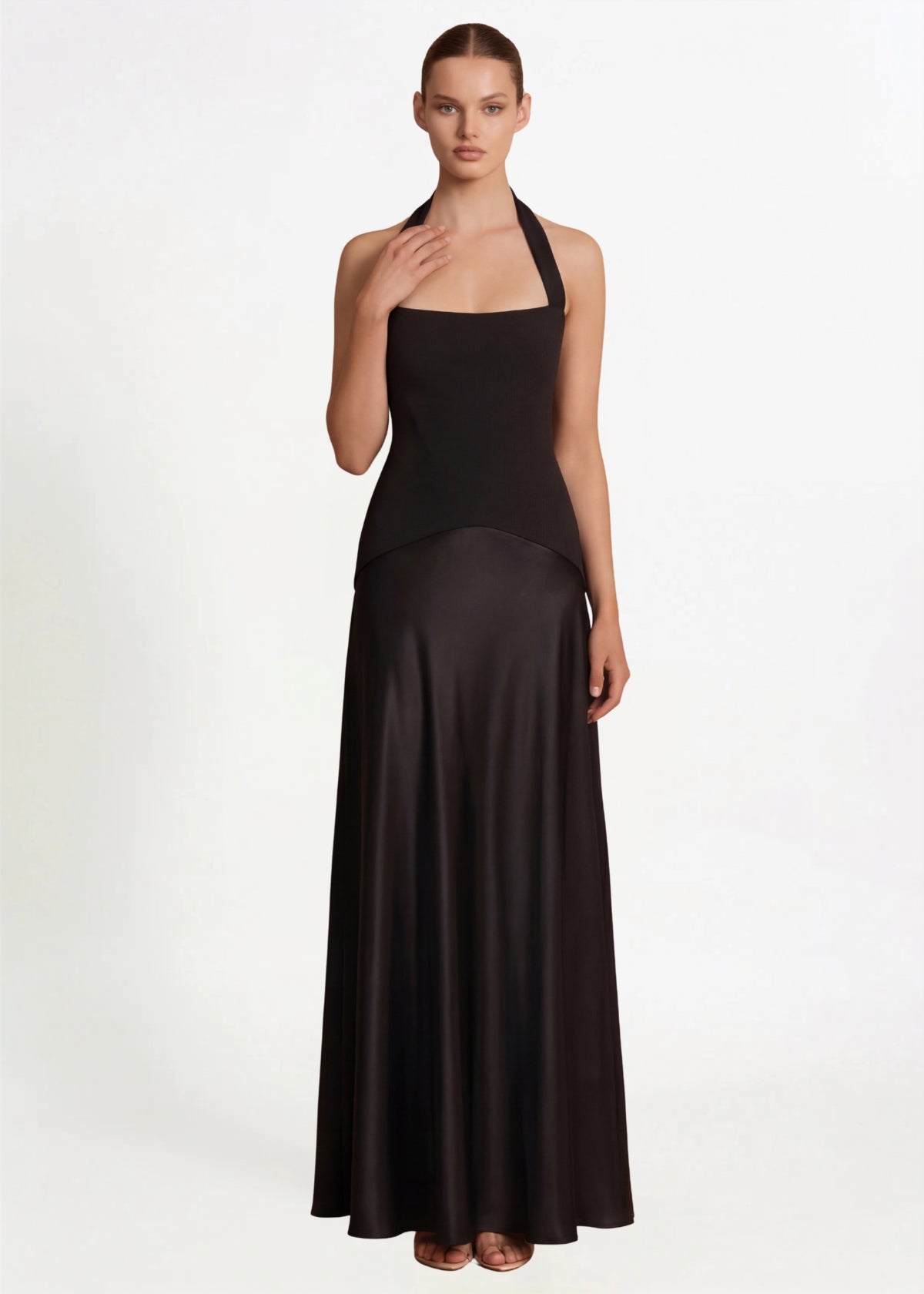 Hire Nookie Alice halter gown Black