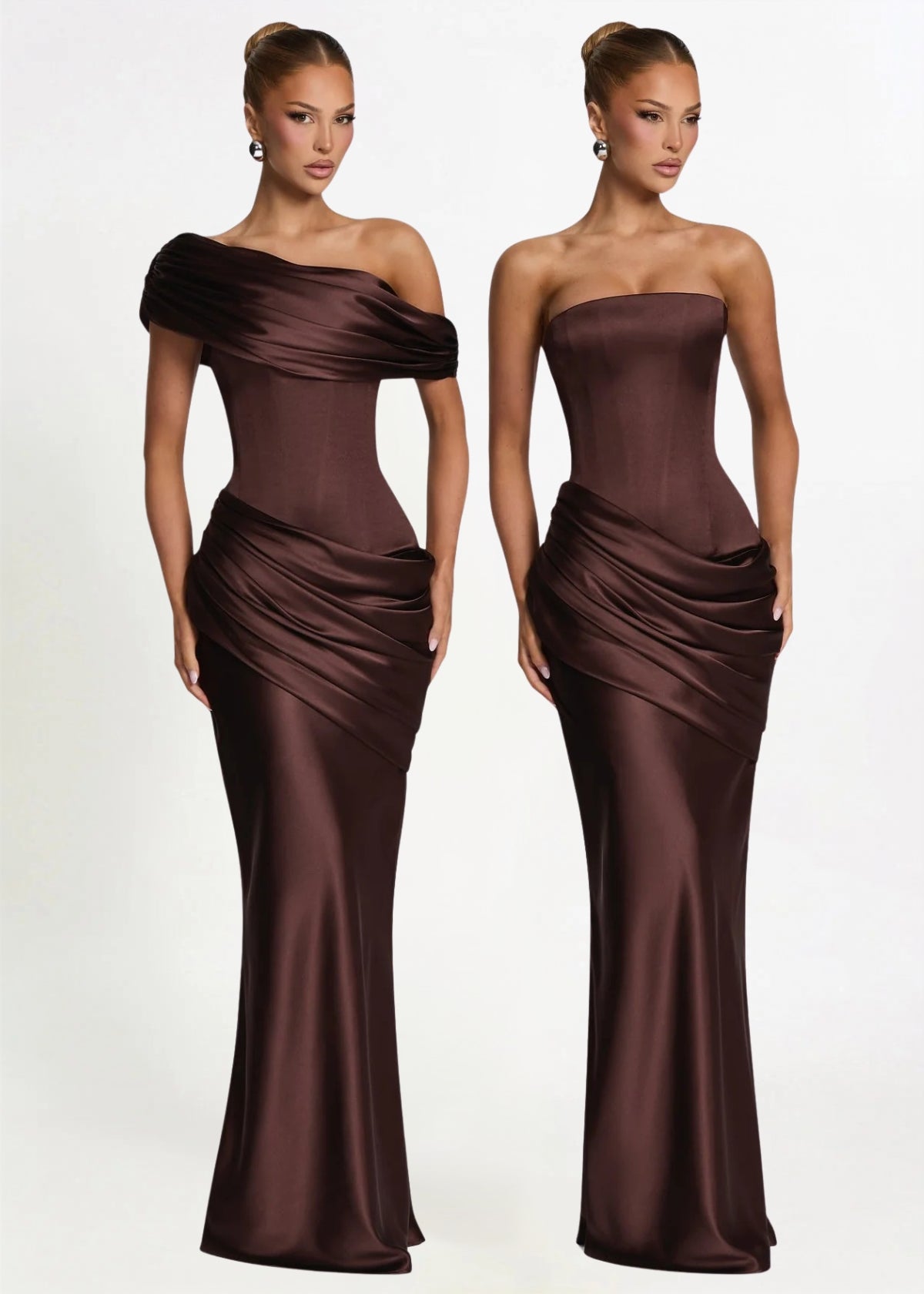 Ella Maxi Dress in Plum Brown