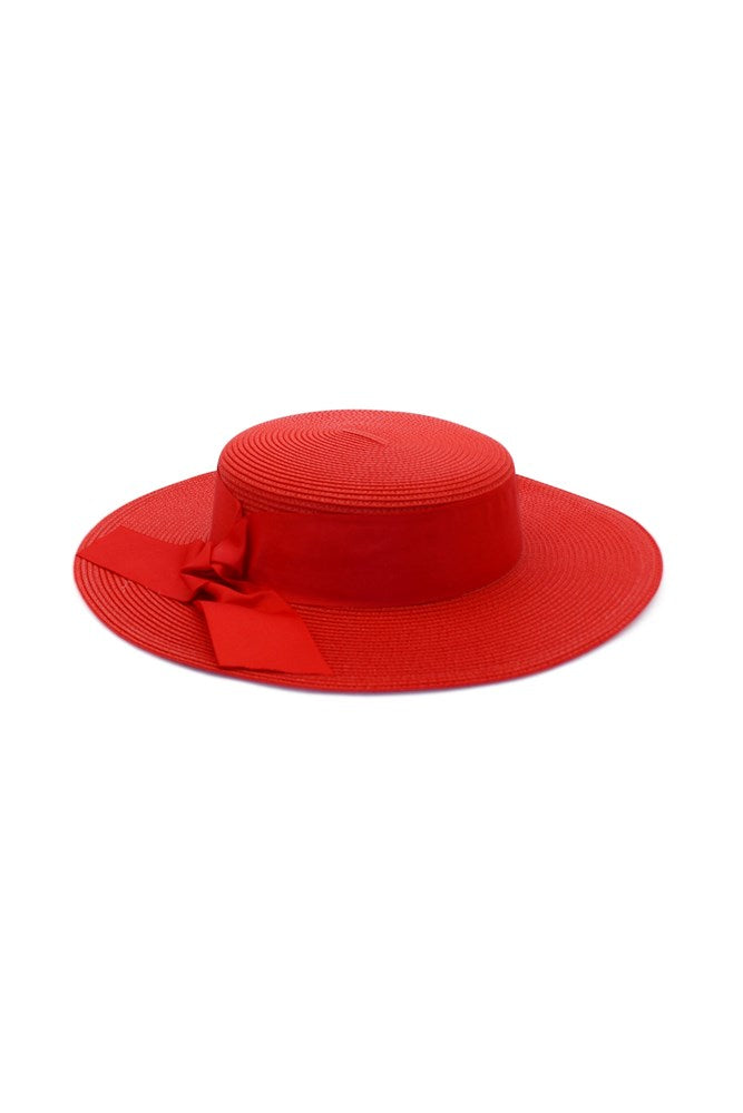 MORGAN & TAYLOR Clarke Boater Hat (Red),Dress for a Night