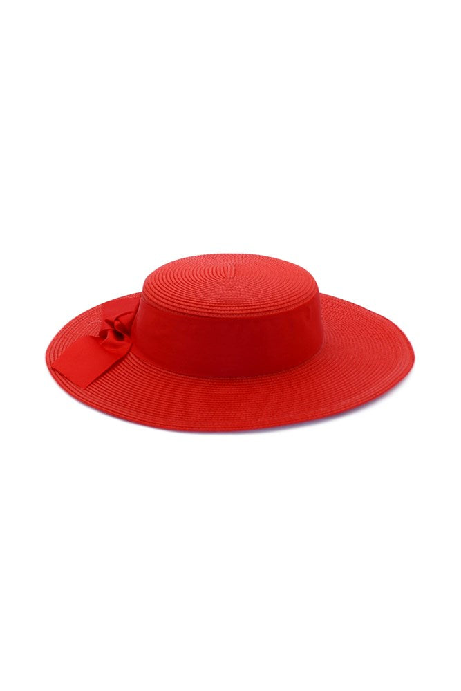 MORGAN & TAYLOR Clarke Boater Hat (Red),Dress for a Night
