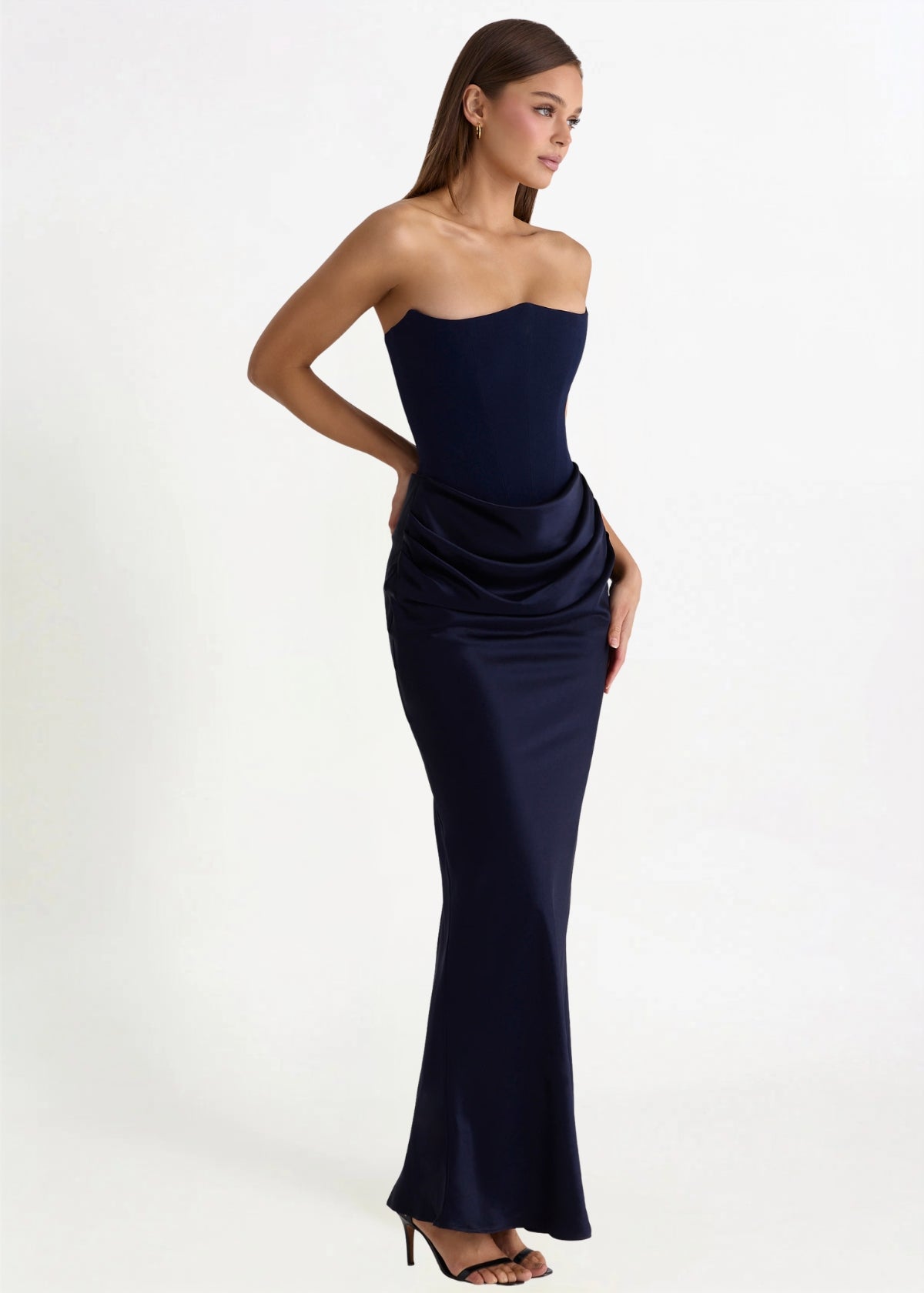 Persephone Corset Dress in Navy