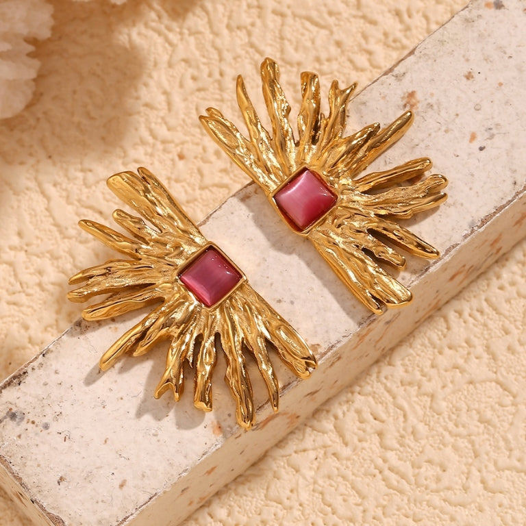 Aztec Earrings | 18K Gold Plated