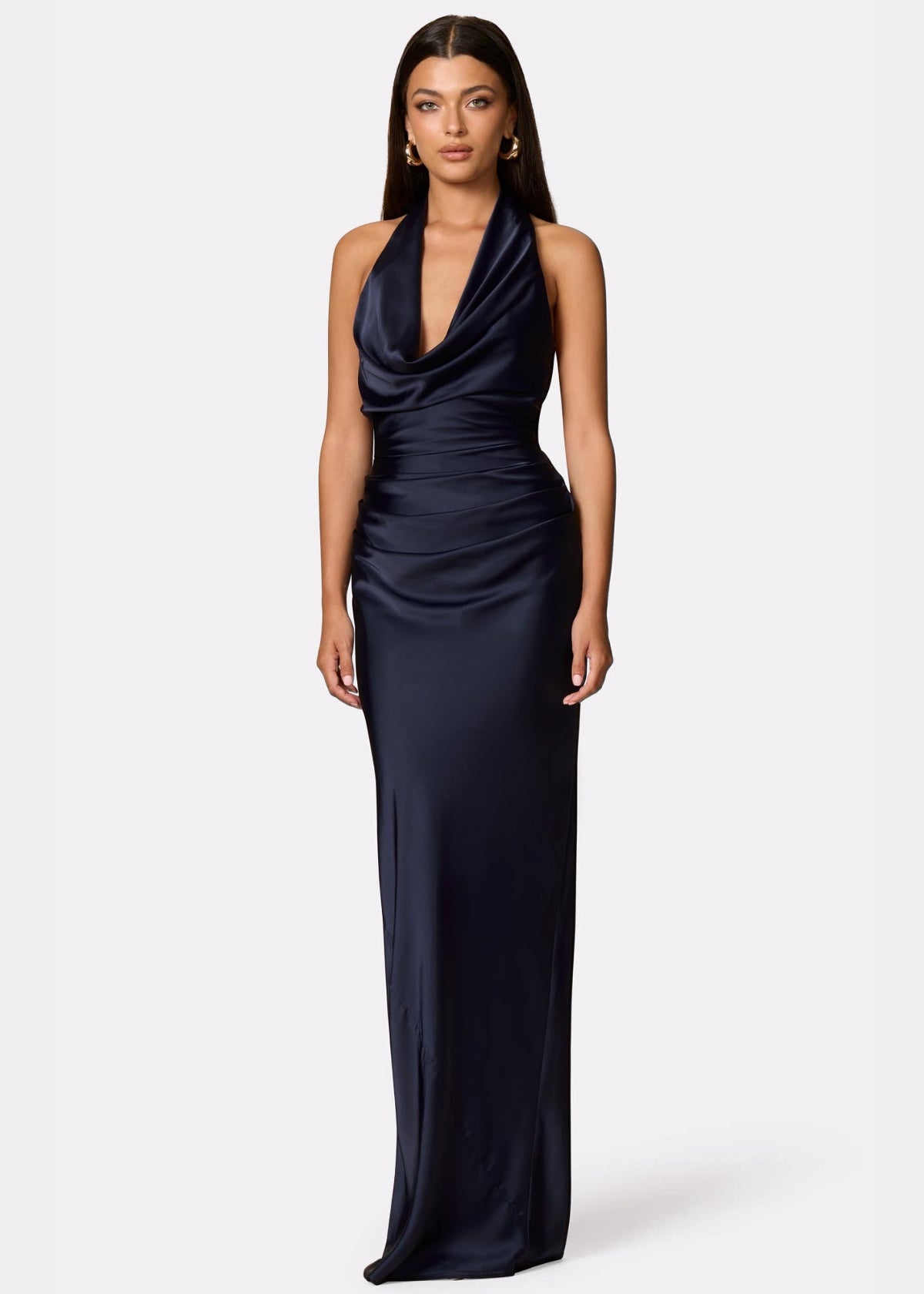 Penelope Drape Gown in Navy