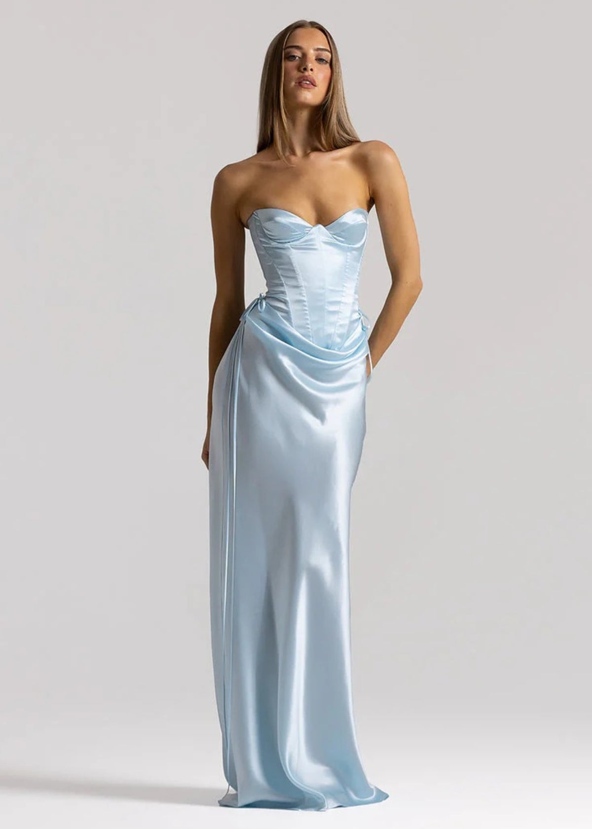 Elina Bustier + Evelyn Skirt in Ice Blue