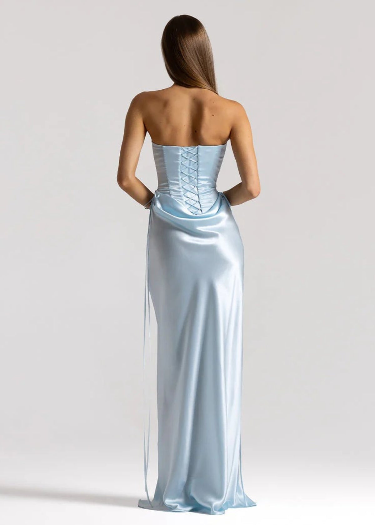 Elina Bustier + Evelyn Skirt in Ice Blue