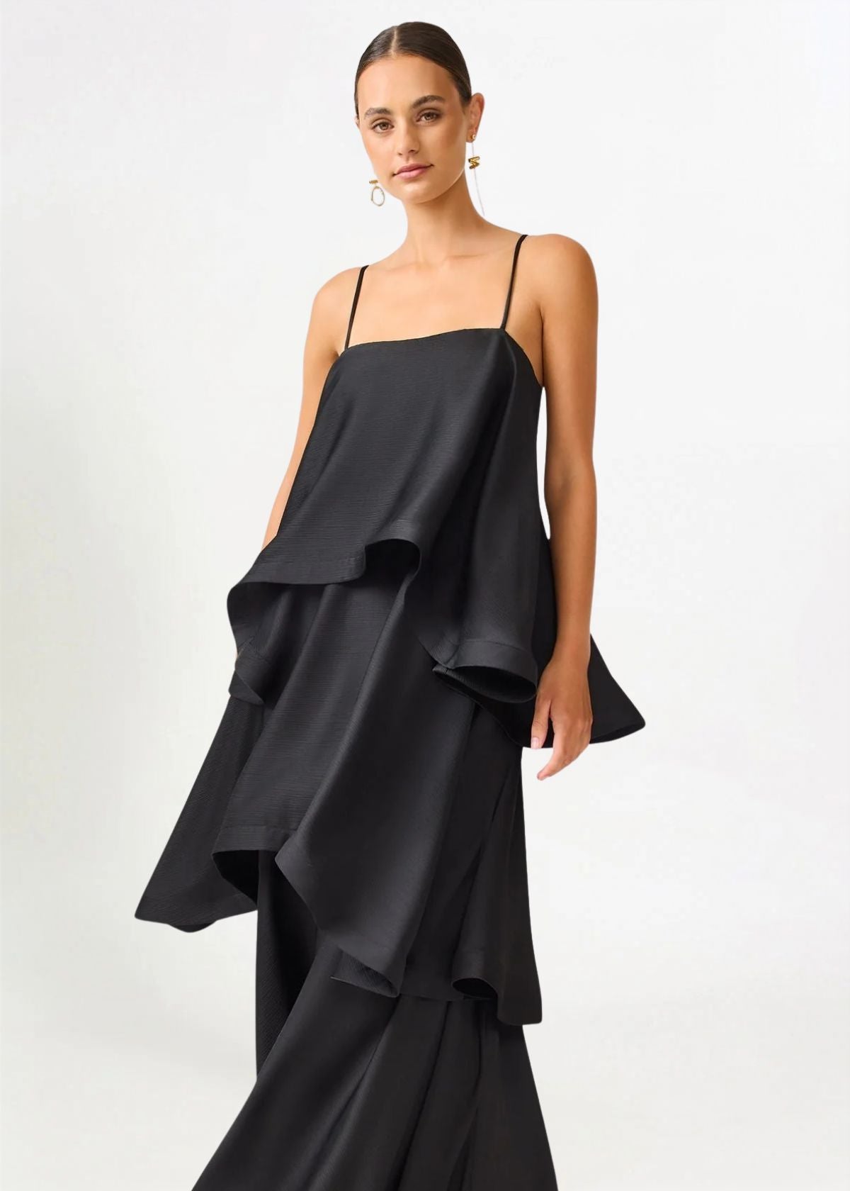 Elliat Tilly Tiered Maxi Dress in Black Hire for Formal event from Dress for a Night