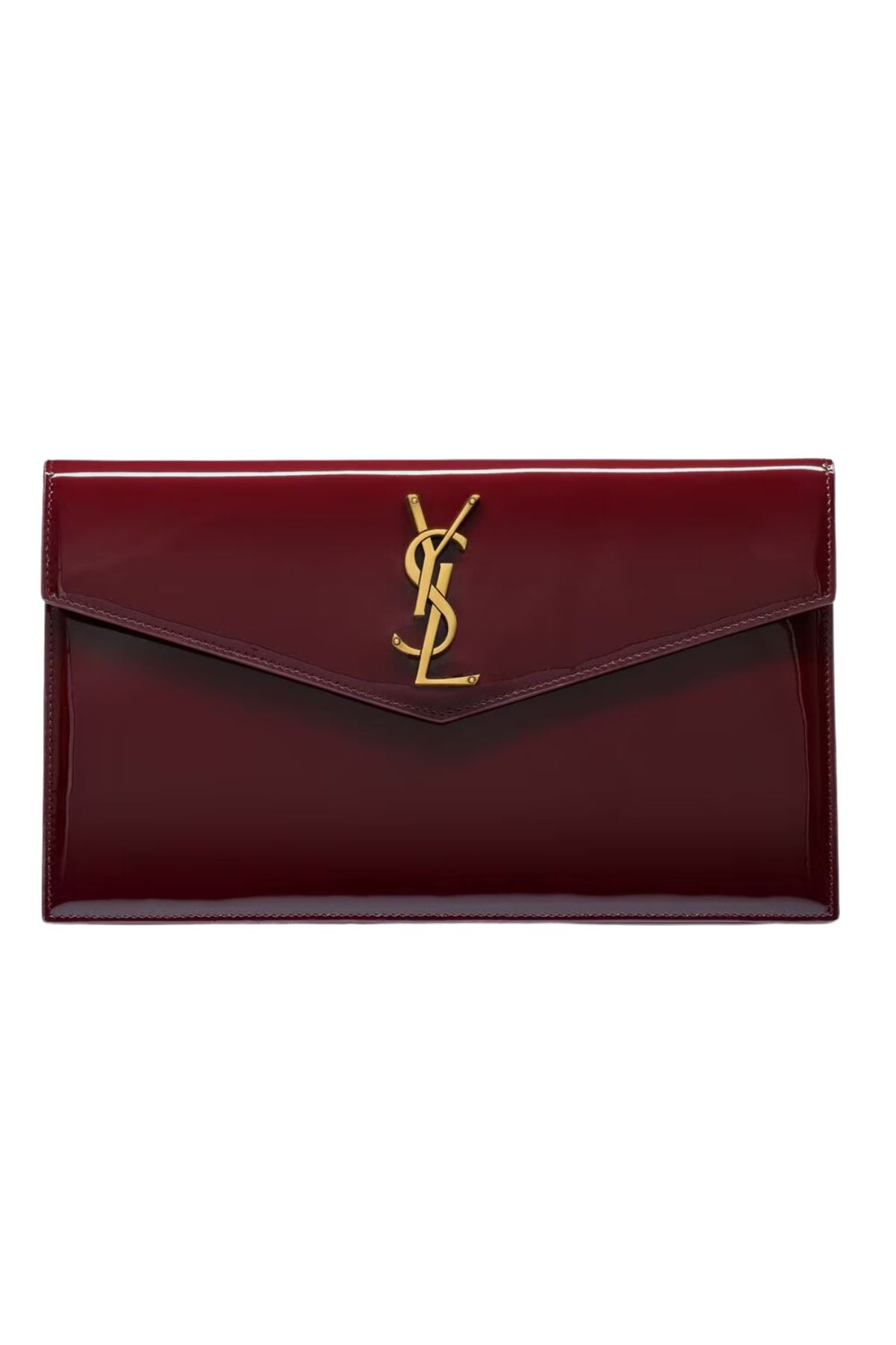 YSL Uptown Clutch Bag (Dark Red)