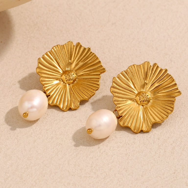 Pearl Earrings | 18K Gold Plated