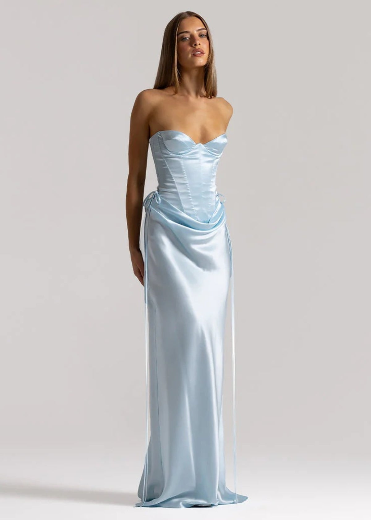 Elina Bustier + Evelyn Skirt in Ice Blue