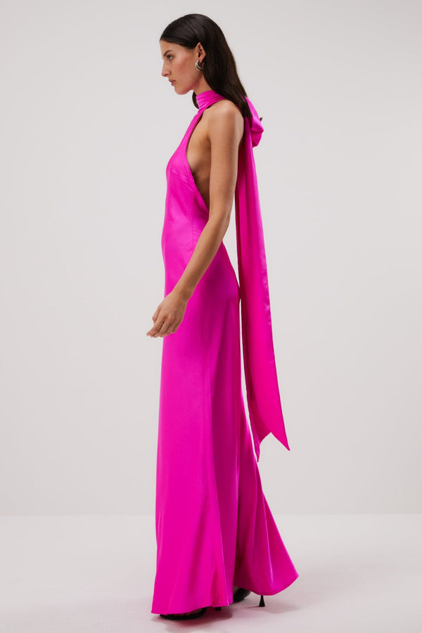 MISHA Evianna Satin Gown (Pink)