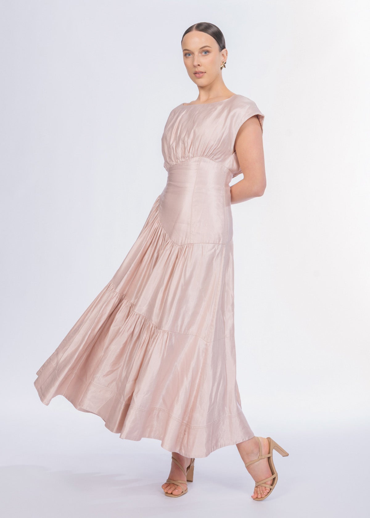 Aje Serendipity Reflection Blush Pink Midi Dress