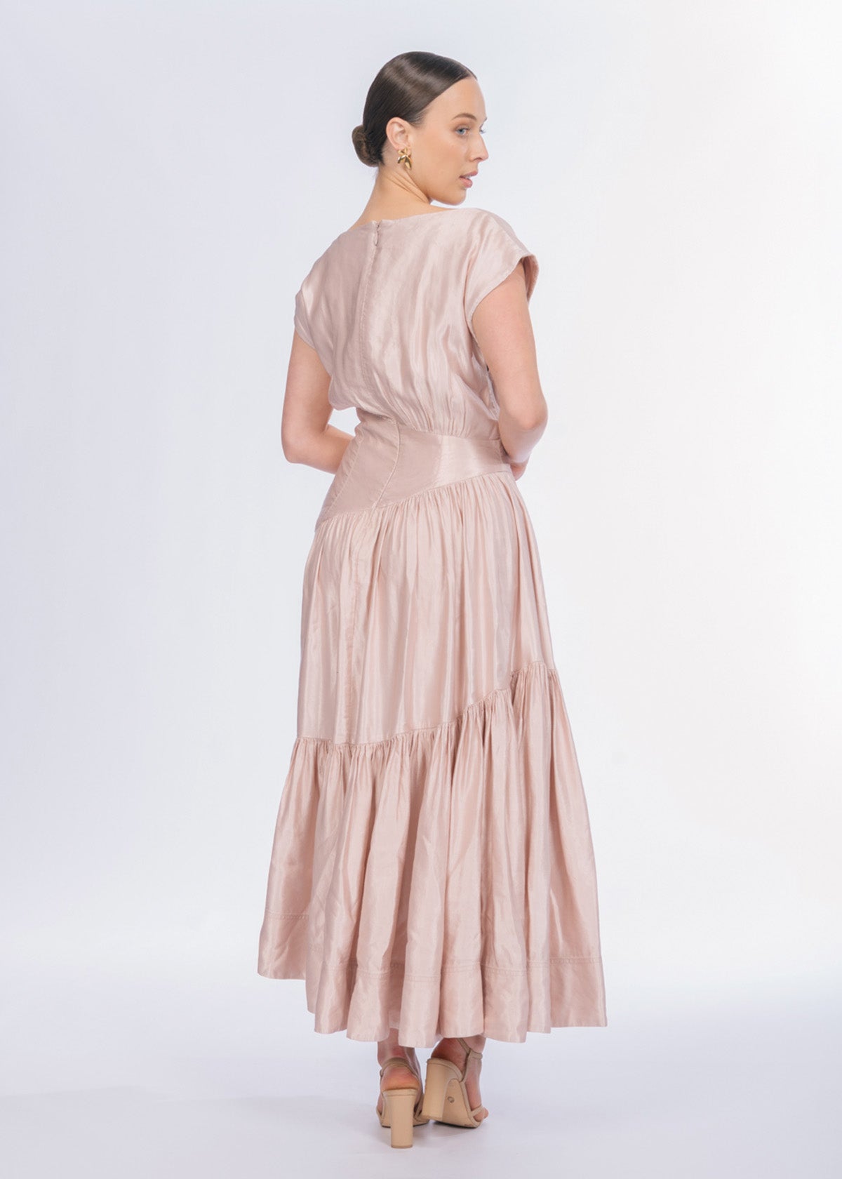 Aje Serendipity Reflection Blush Pink Midi Dress