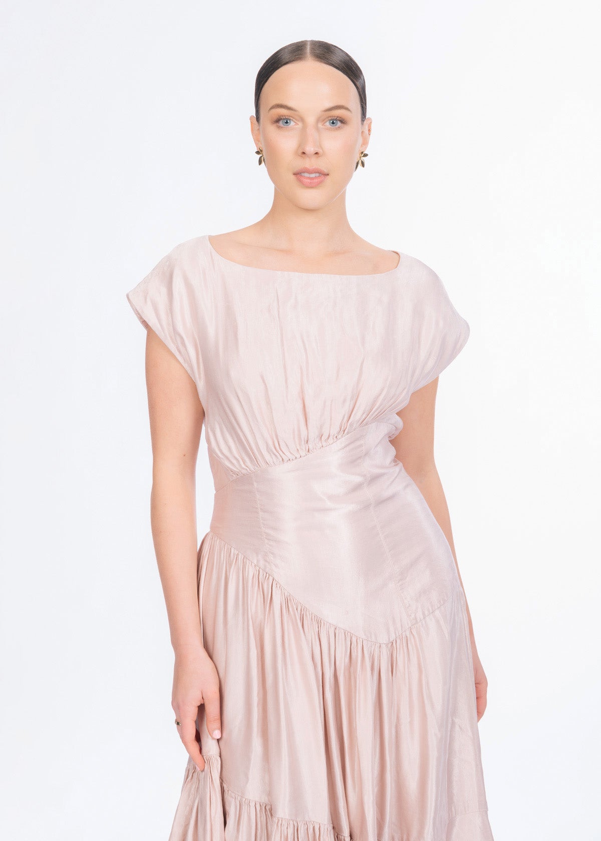 Aje Serendipity Reflection Blush Pink Midi Dress