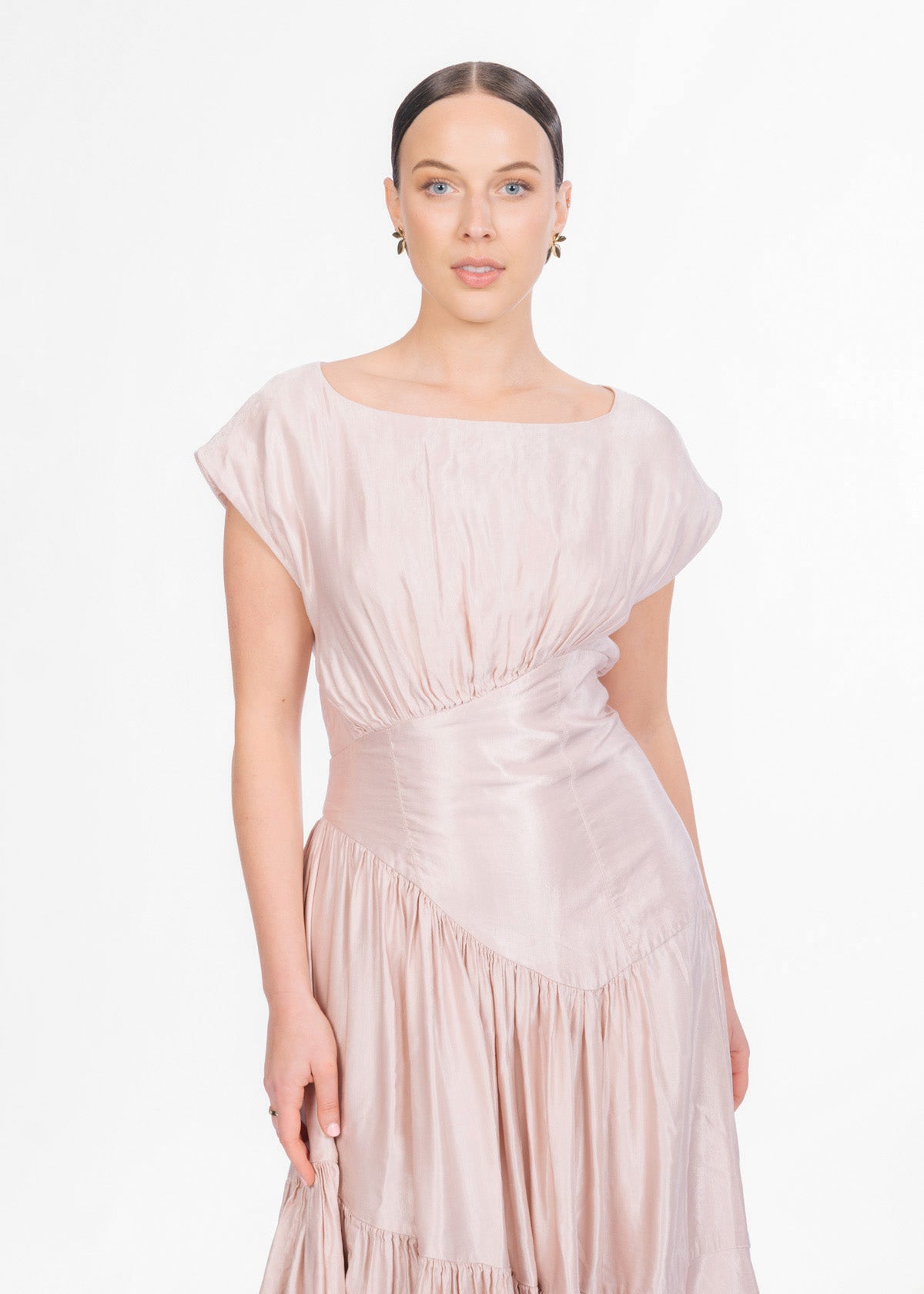 Aje Serendipity Reflection Blush Pink Midi Dress