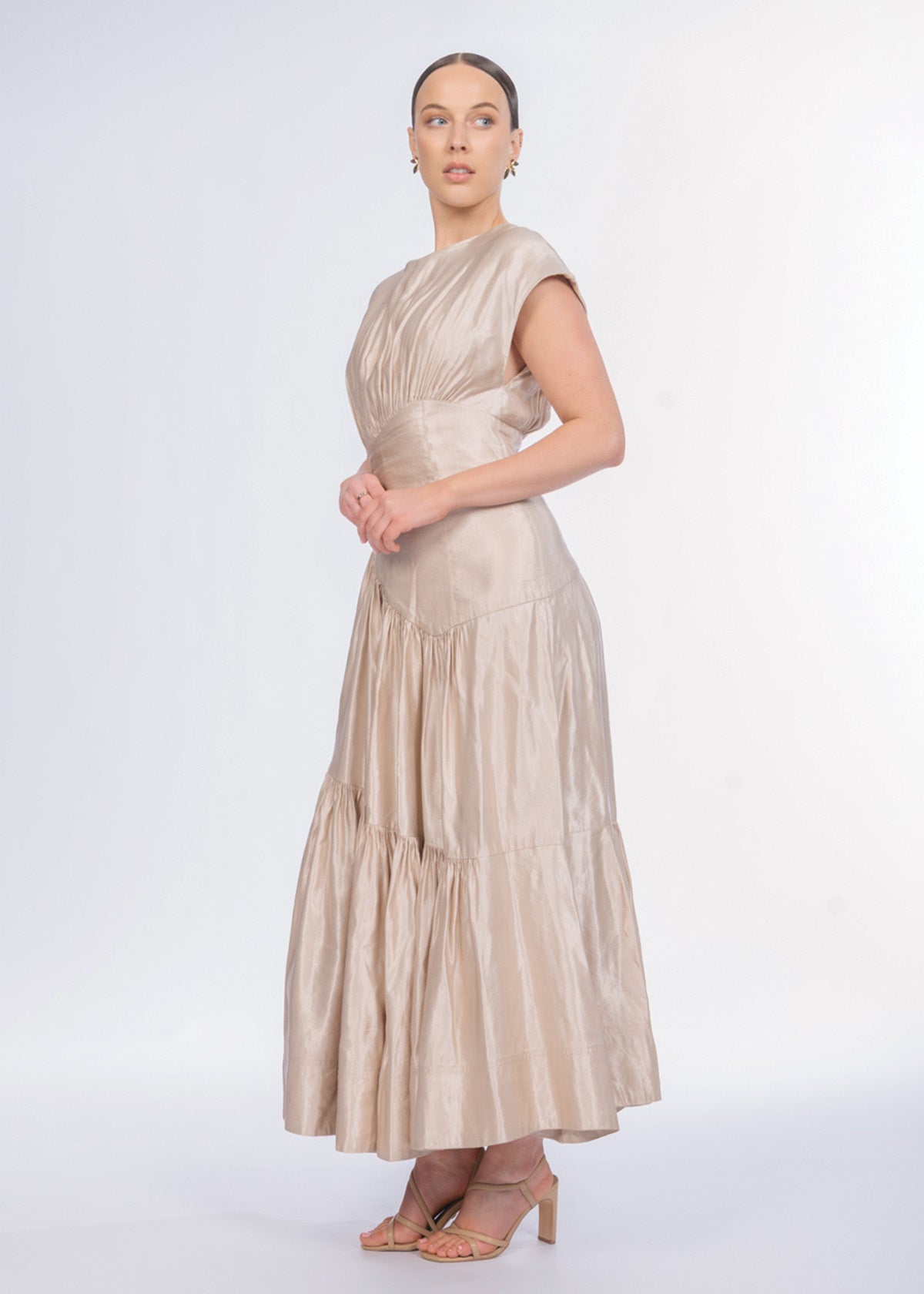 Aje Serendipity Reflection Champagne Formal Dress