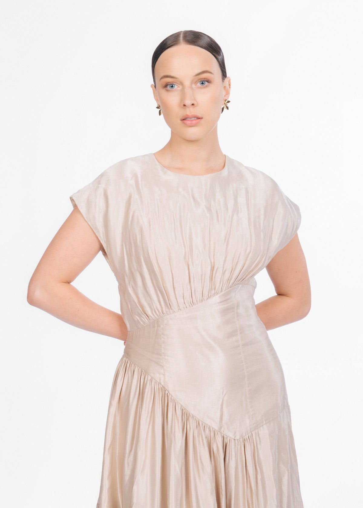 Aje Serendipity Reflection Champagne Formal Dress