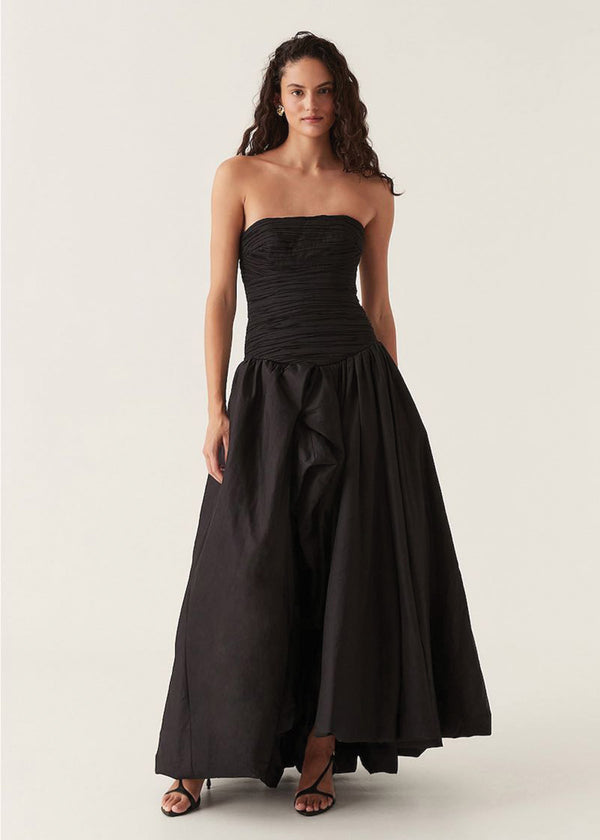 Aje Violette Bubble Hem Black Formal Dress