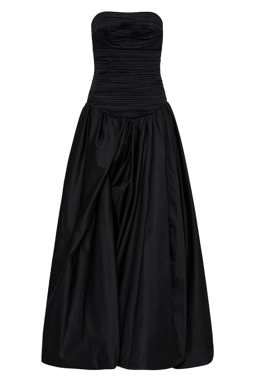 Aje Violette Bubble Hem Black Formal Dress