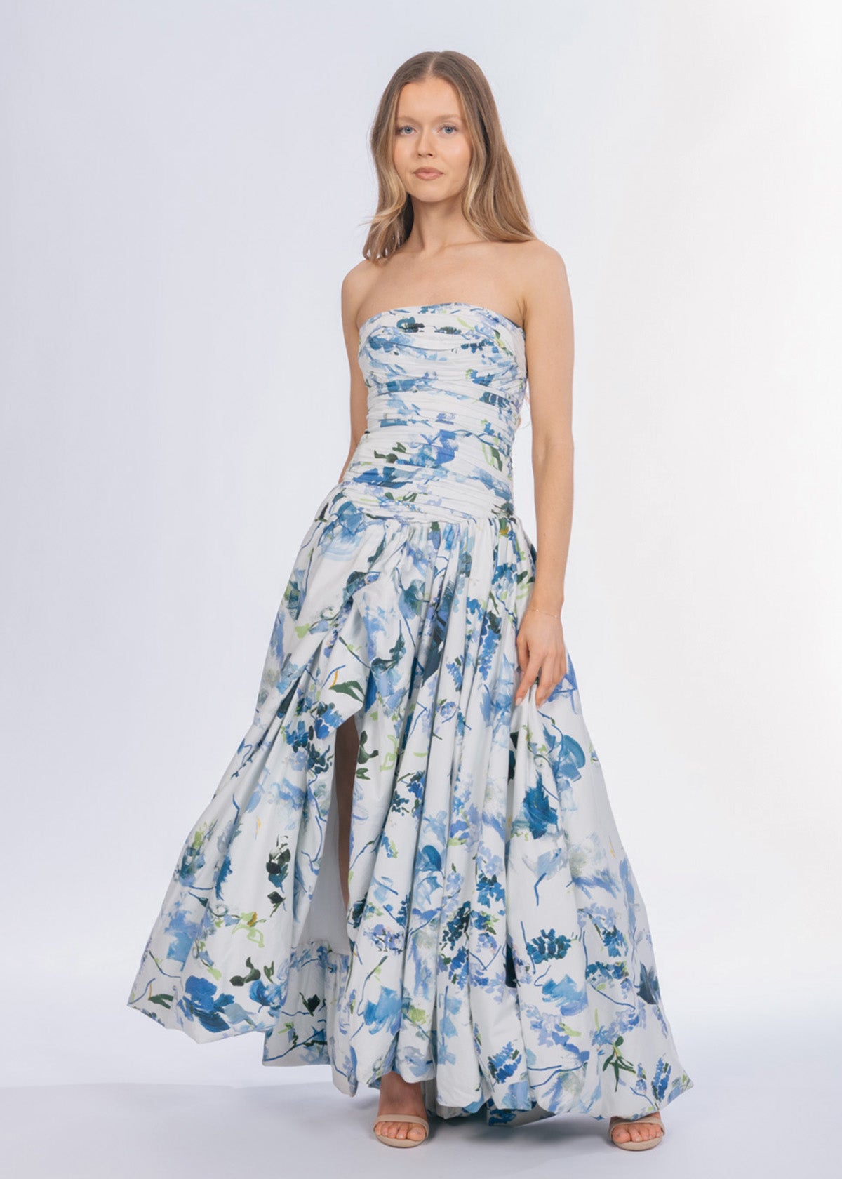 Aje Violette Bubble Hem Lavender Print Formal Dress