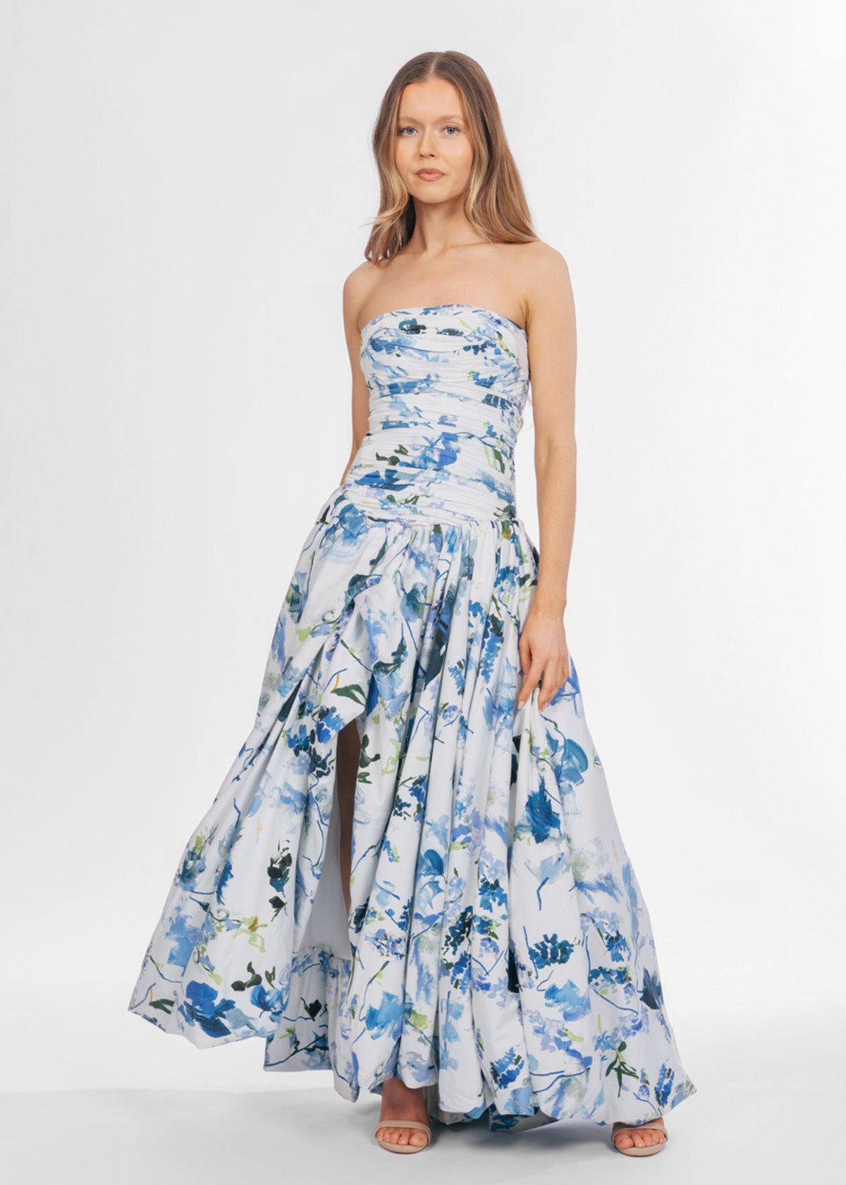 Aje Violette Bubble Hem Lavender Print Formal Dress