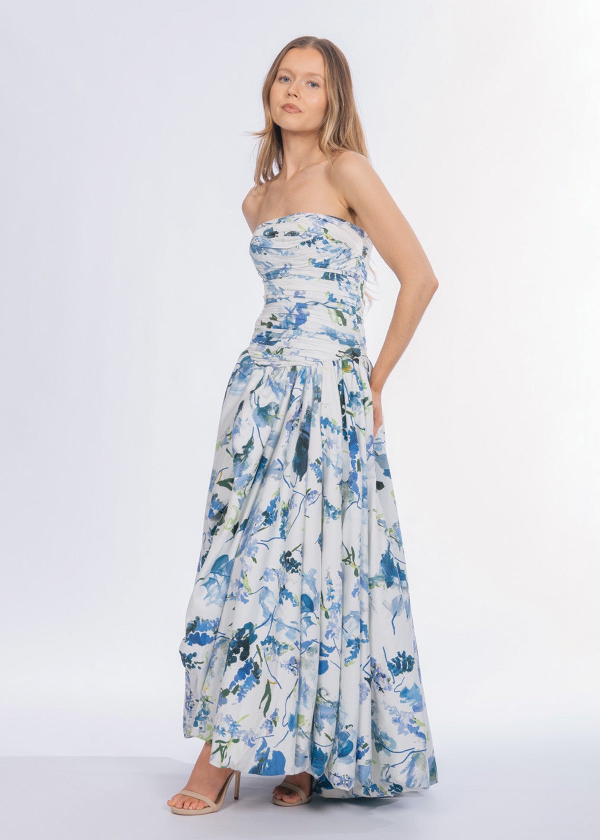 Aje Violette Bubble Hem Lavender Print Formal Dress