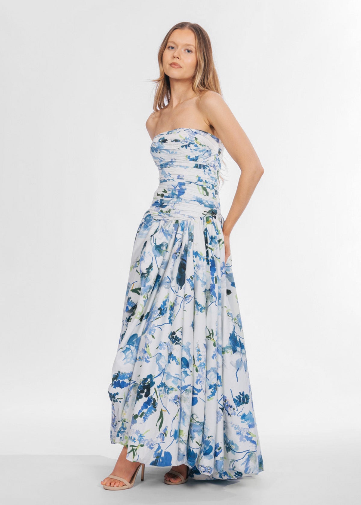 Aje Violette Bubble Hem Lavender Print Formal Dress