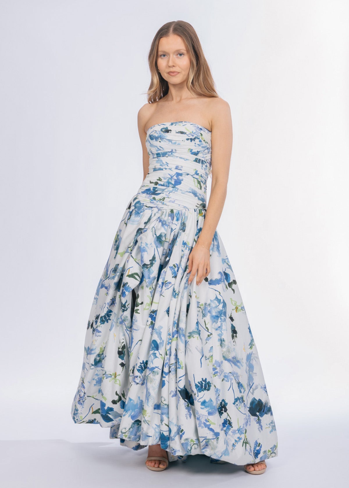 Aje Violette Bubble Hem Lavender Print Formal Dress