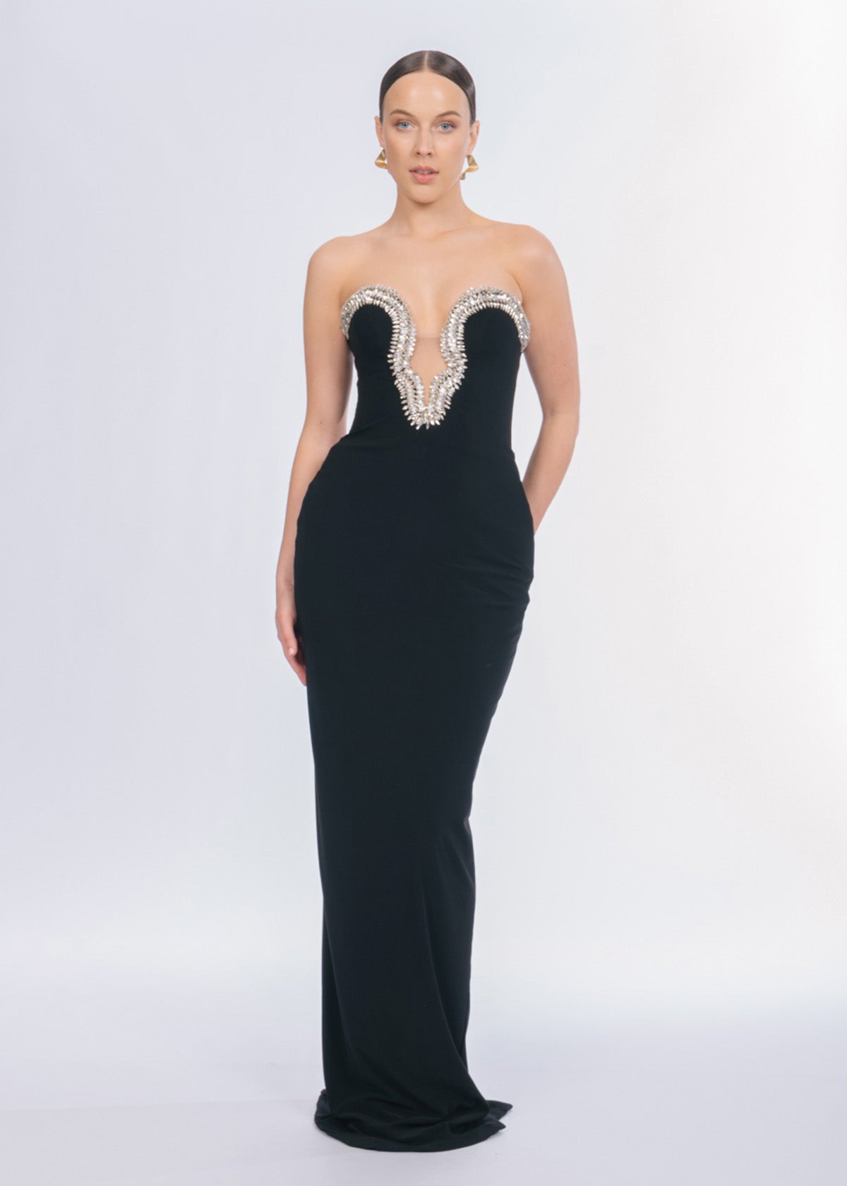 Albina Dyla Classica Black Formal Dress