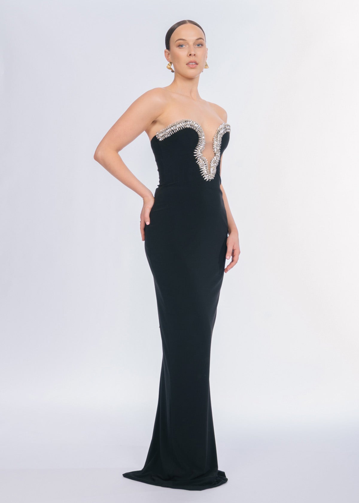 Albina Dyla Classica Black Formal Dress