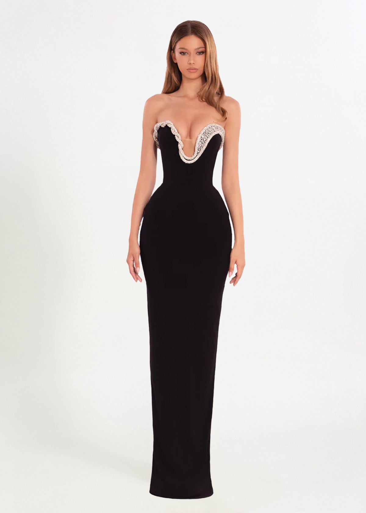Albina Dyla Serpent Curve Formal Dress