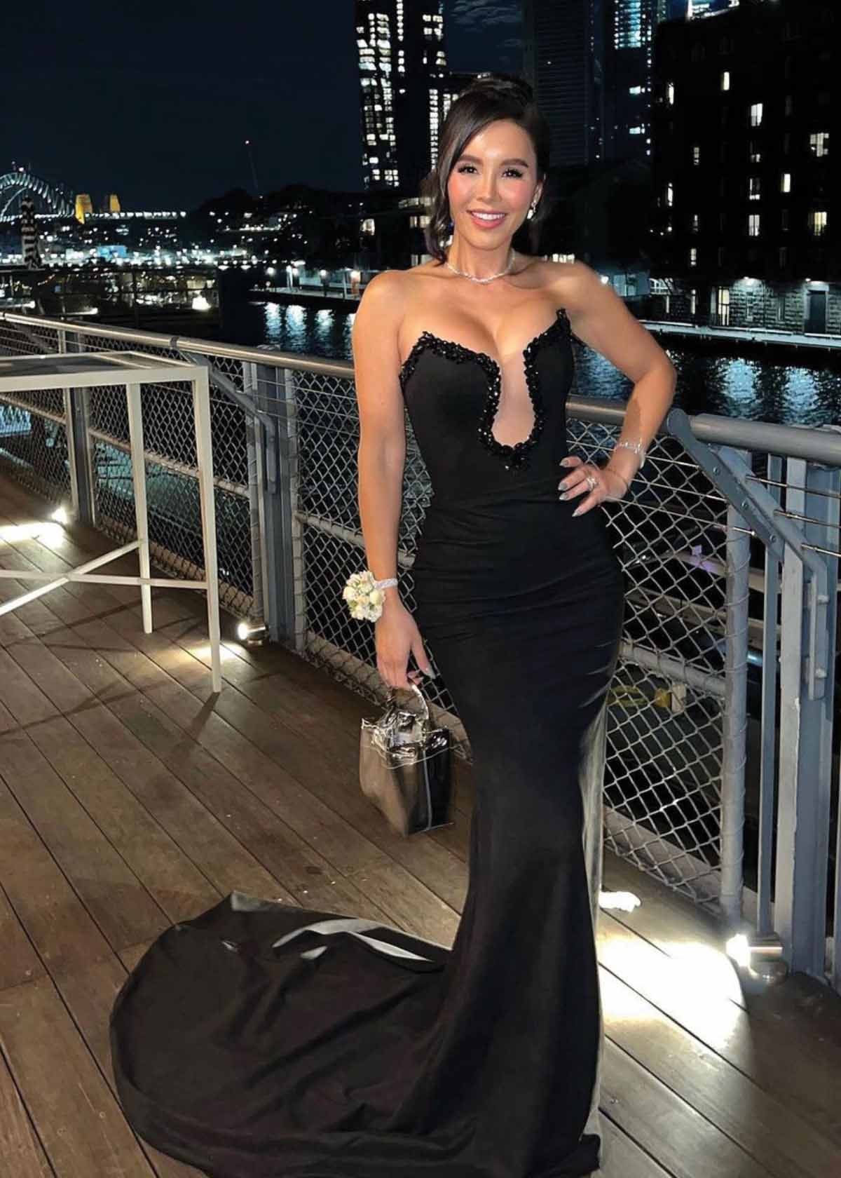 Albina Dyla Victorie Black Formal Dress