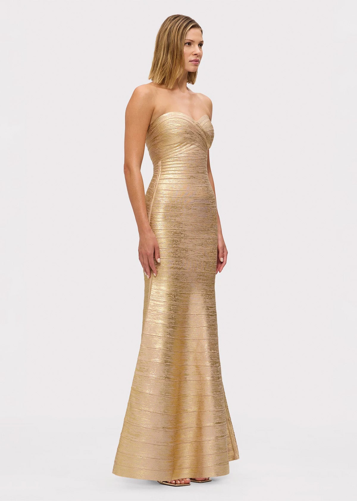 Herve Leger Metallic Sara Formal Dress