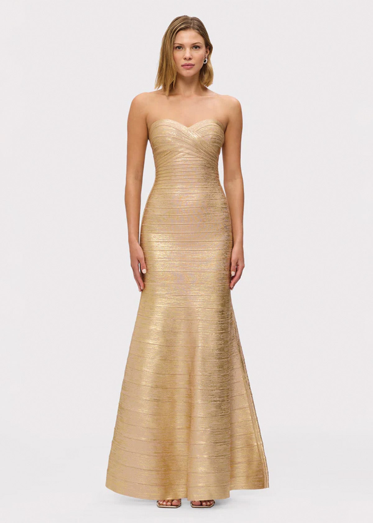 Herve Leger Metallic Sara Formal Dress