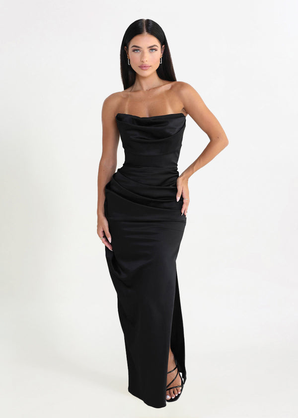 House Of CB Adrienne Corset Black Formal Dress