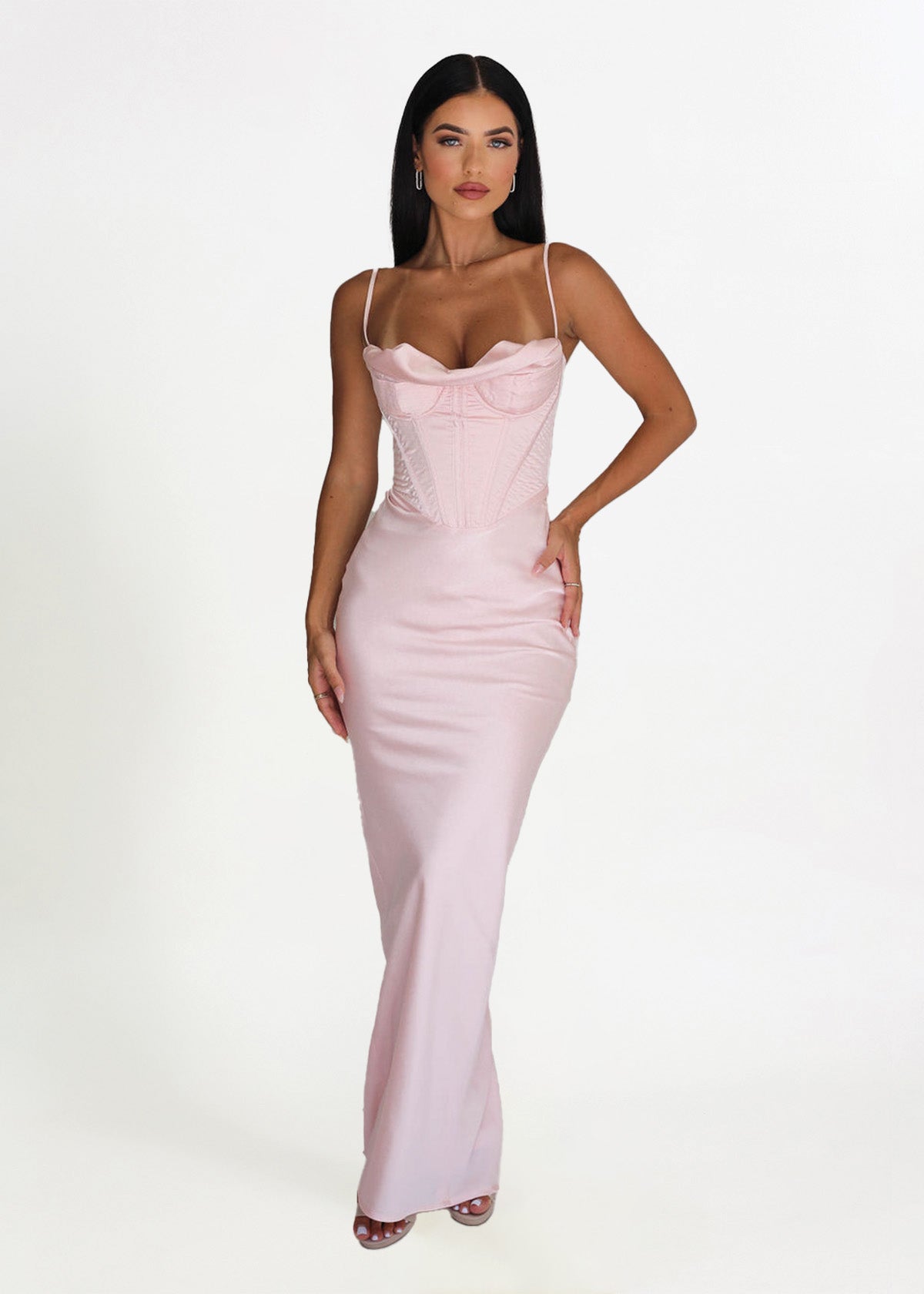 House Of CB Charmaine Corset Pink Formal Dress