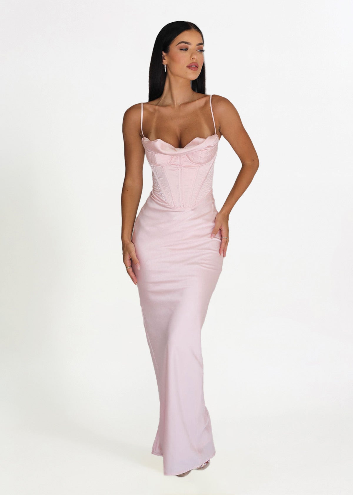 House Of CB Charmaine Corset Pink Formal Dress