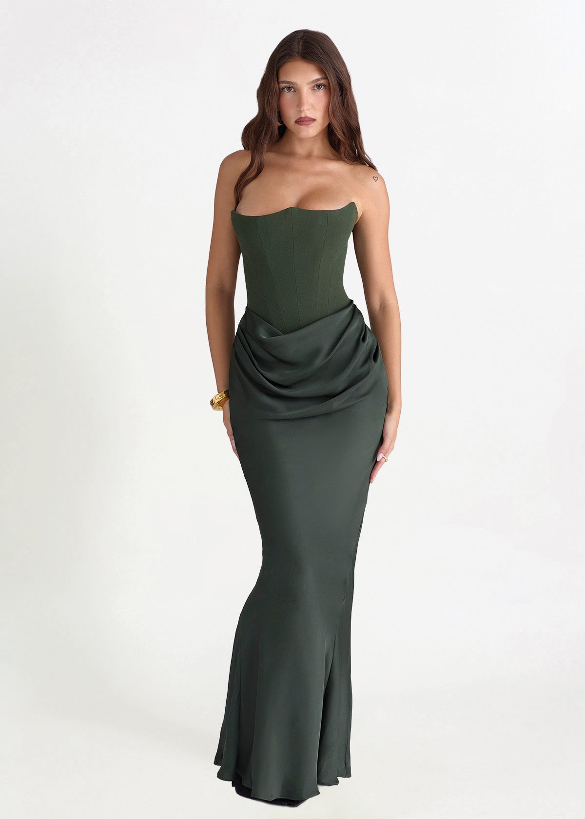 House Of CB Persephone Corset Emerald Green Formal Dress