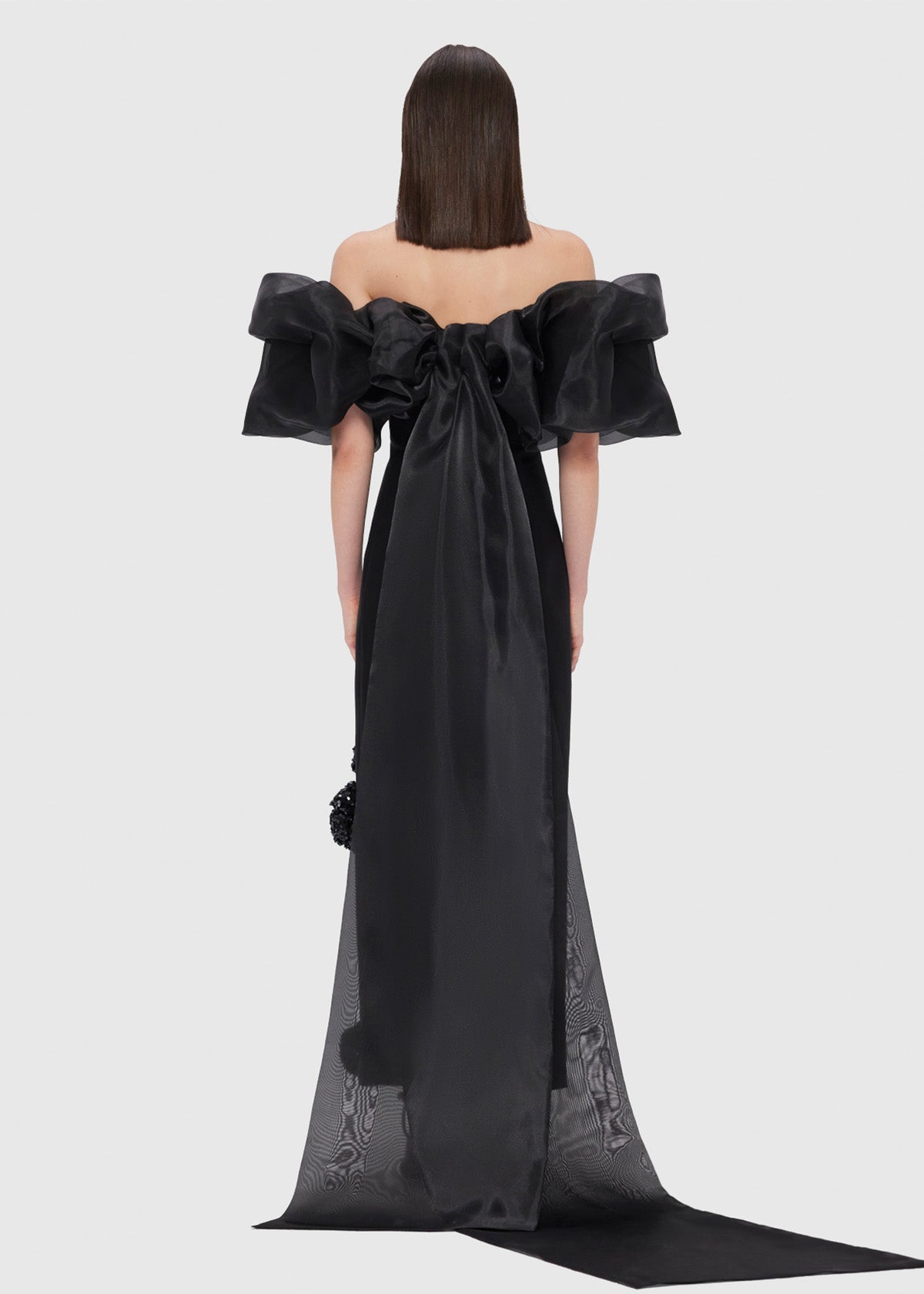 Leo Lin Leonora Puff Sleeve Cape Black