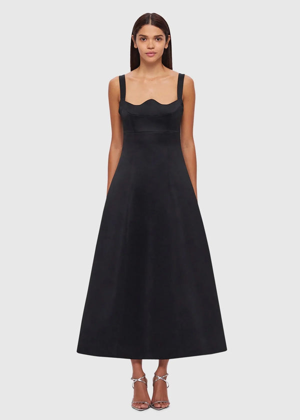 Leo Lin Odette Black Midi Dress