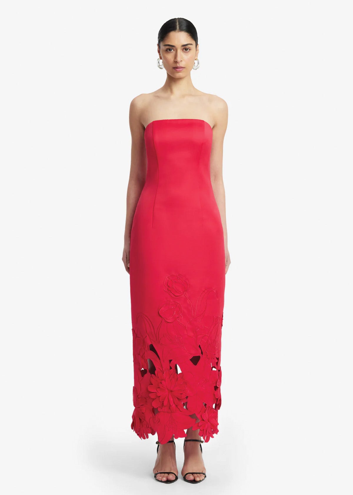Leo Lin Rayna Applique Bustier Rosa Maxi Dress
