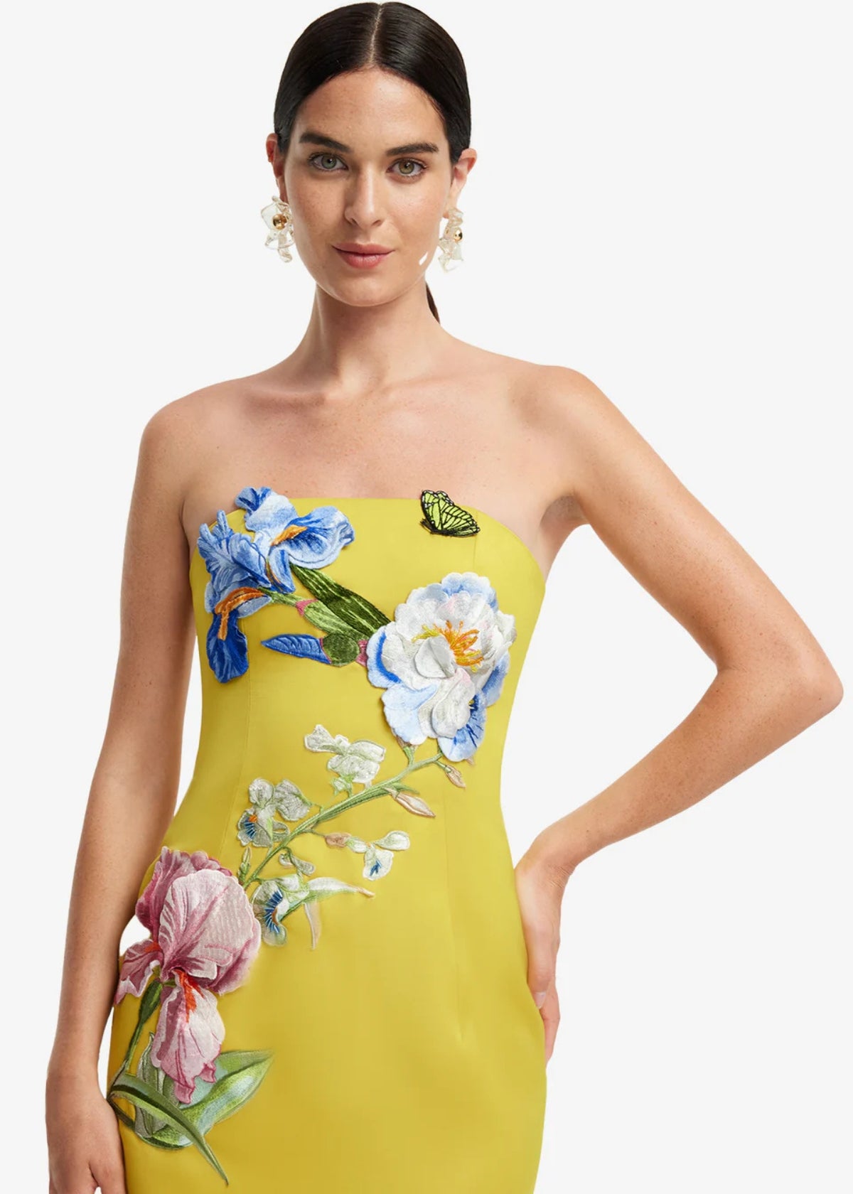 Leo Lin Rayna Floral Mustard Maxi Dress