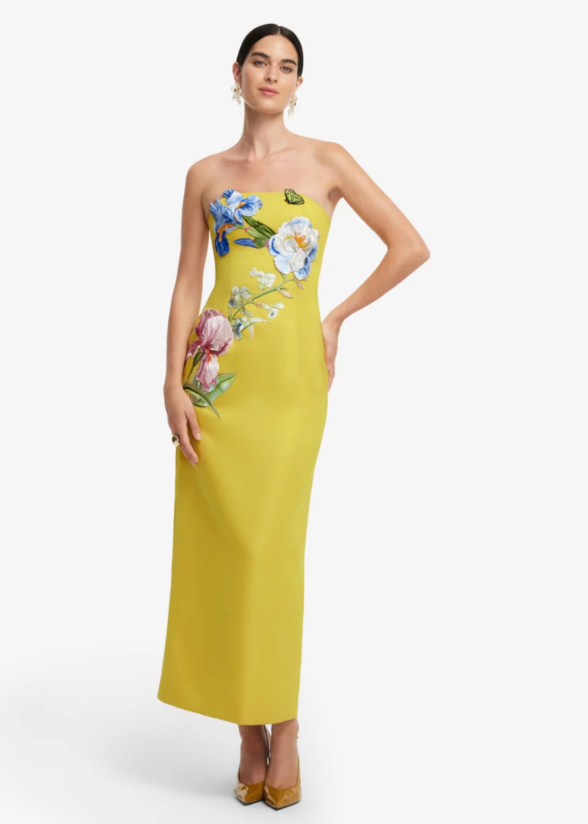 Leo Lin Rayna Floral Mustard Maxi Dress