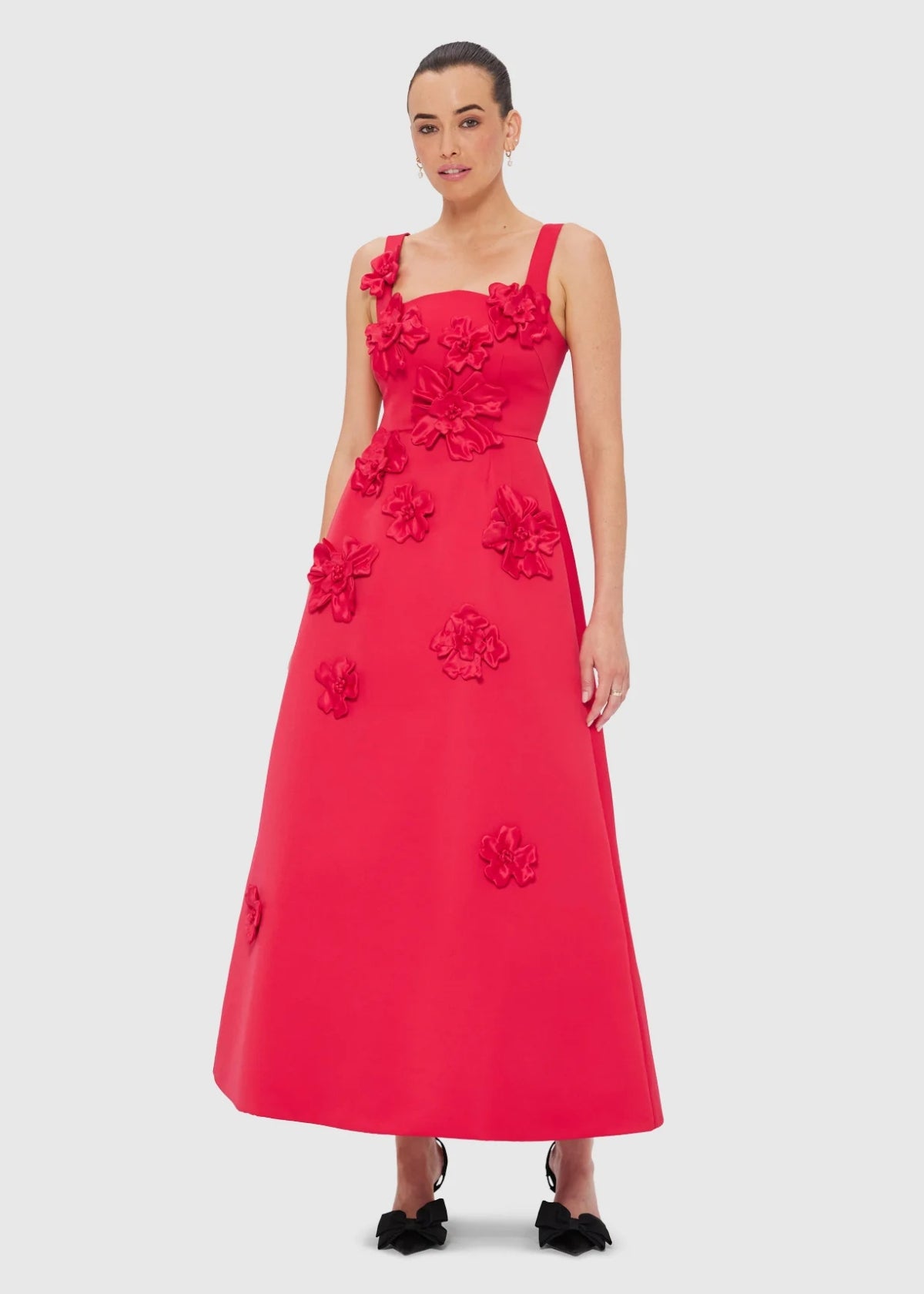 Leo Lin Rianne Floral Applique Rosa Maxi Dress