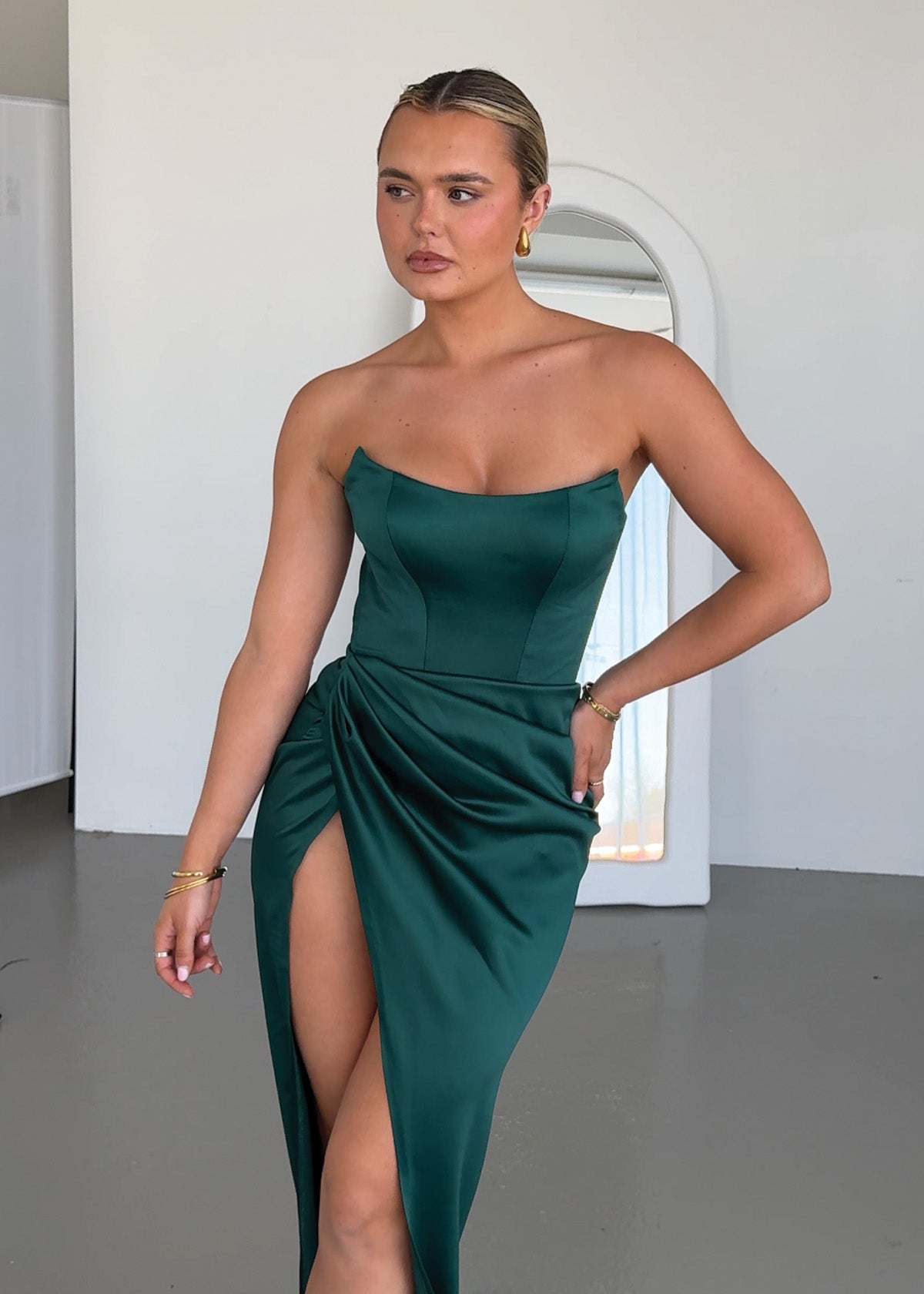 Lia Stublla Blair Corset Emerald Formal Dress