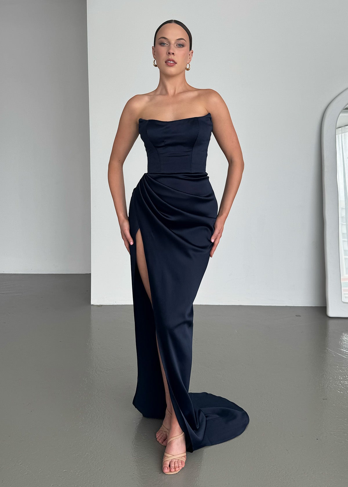 Lia Stublla Blair Corset Navy Formal Dress