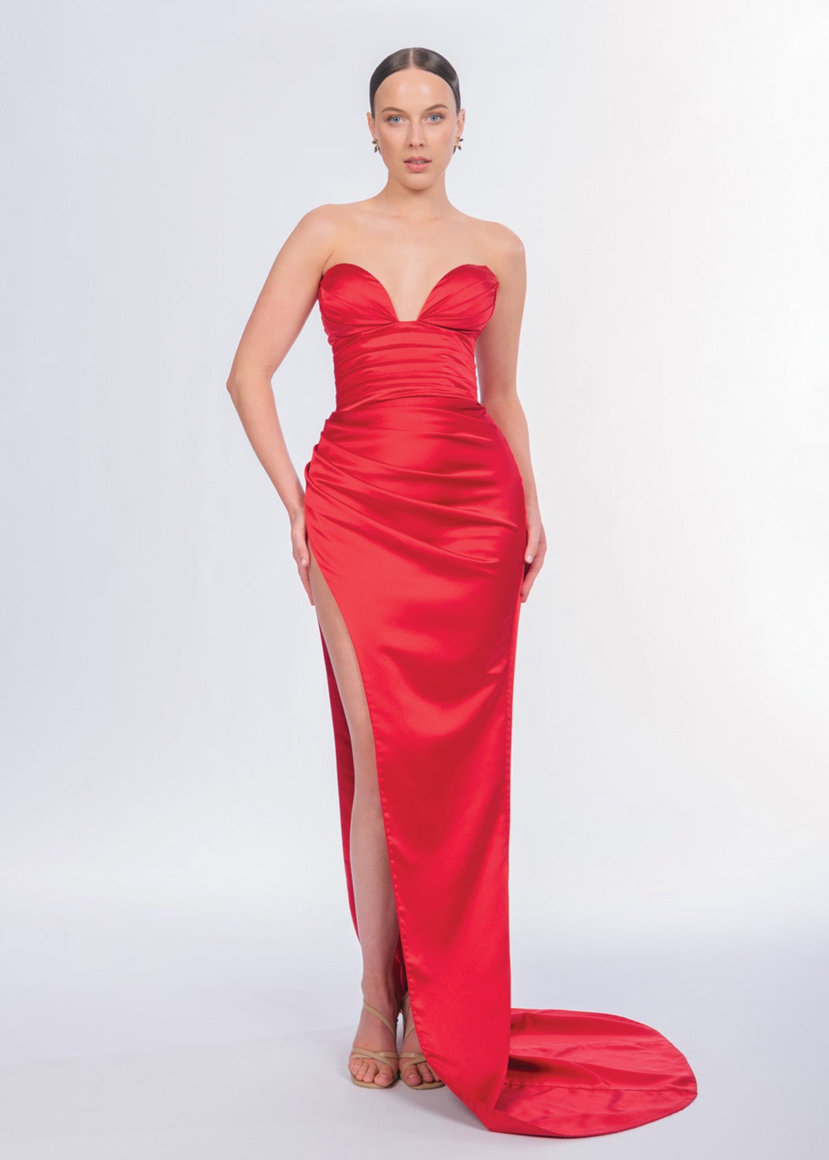 Lia Stublla Lillia Corset Red Formal Dress