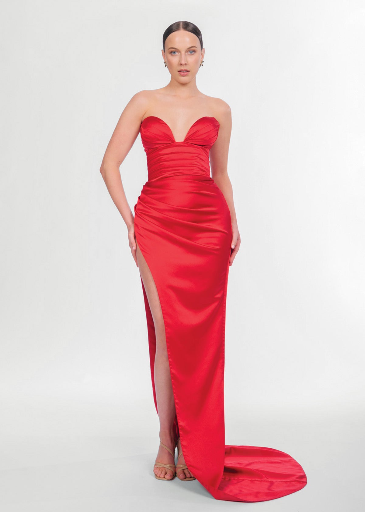 Lia Stublla Lillia Corset Red Formal Dress