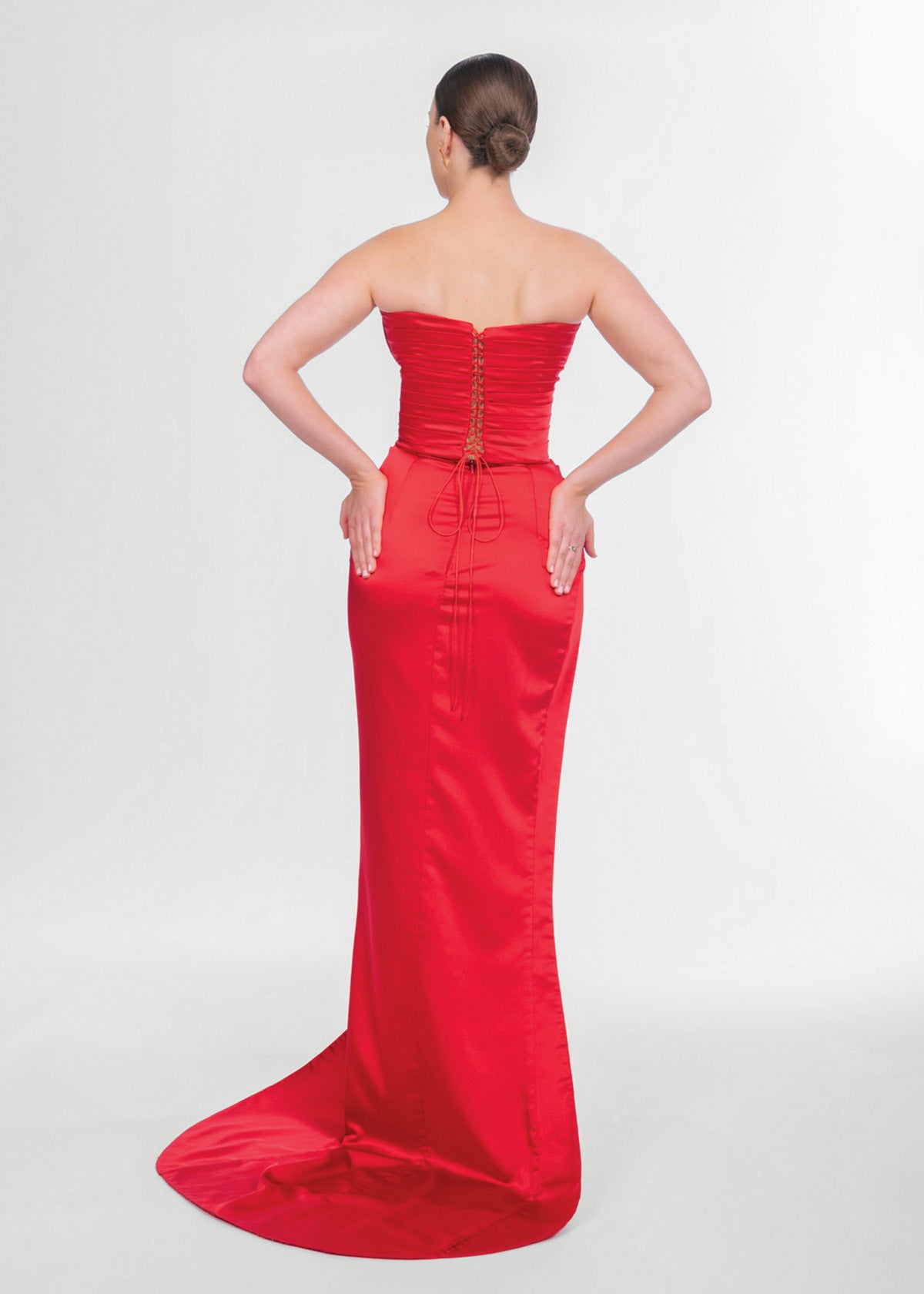 Lia Stublla Lillia Corset Red Formal Dress